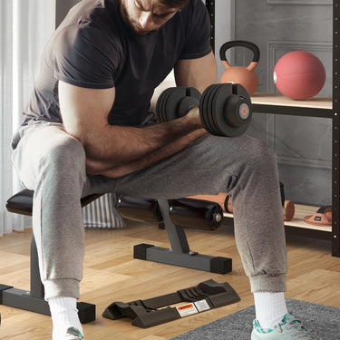 20KG 4-in-1 Adjustable Dumbbell Set – Home Gym Weights with Storage Tray & Non-Slip Handles for Full-Body Training